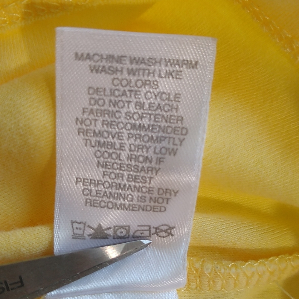 Liz Claiborne 1X Baby-Yellow 3/4 Sleeve V-Neck Top - Picture 4 of 10